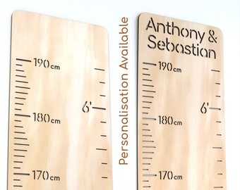 Height Chart Ruler | Wooden Growth Chart for Child | Personalised