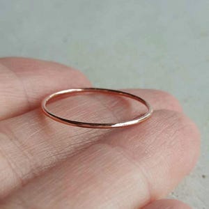Ultra Thin Hammered Copper Stacking Ring ~ Slim Stackable Ring ~ Skinny Thumb Ring ~ Textured Copper Stacker Ring ~ 7th Anniversary Gift
