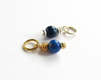Lapis Lazuli Stacked Charm Interchangeable Charm Necklace Cluster Charm Drop Charm