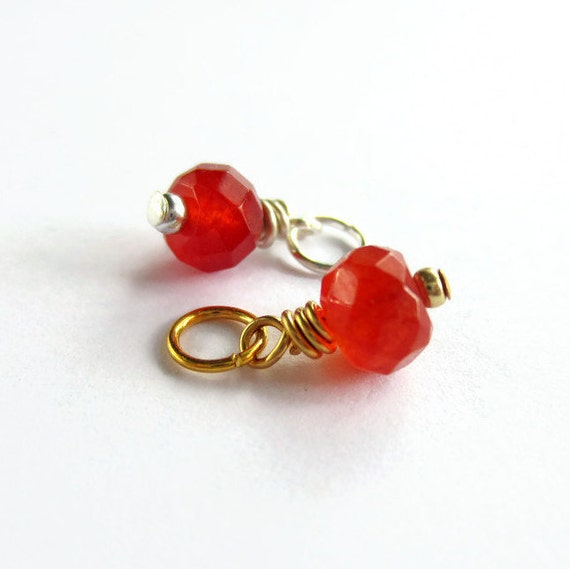 Red Carnelian Charm Orange Gemstone Charm Tiny Carnelian - Etsy UK