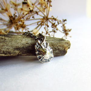 Dainty Limpet Shell Necklace - Eco Silver Shell Necklace - Recycled Silver Seashell Necklace - Oxidised Fine Silver Sea Shell Pendant