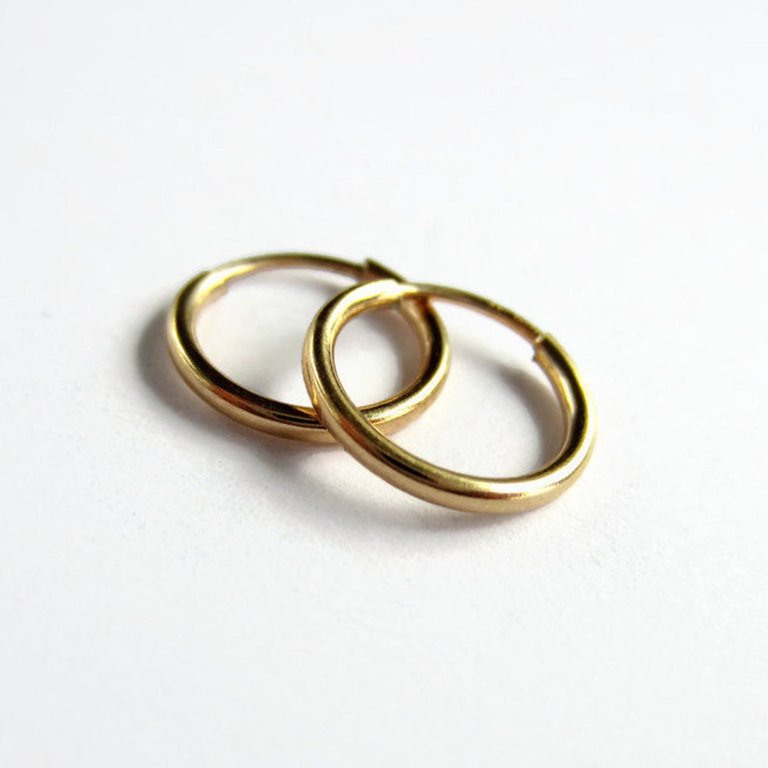 Single or Pair Small 14K Gold Filled Hoop Earrings, Gold Fill Sleeper