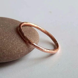 Hammered Copper Stacking Ring ~ Slim Stackable Ring ~ Textured Copper Stacker Ring ~ Boho Finger, Midi or Thumb Ring ~ 7th Anniversary Gift