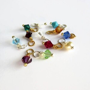 Tiny Crystal Charm - Wire Wrapped Birthstone Charm - Keepsake Jewelry - Add On Charms for Jewellery Making - 4mm