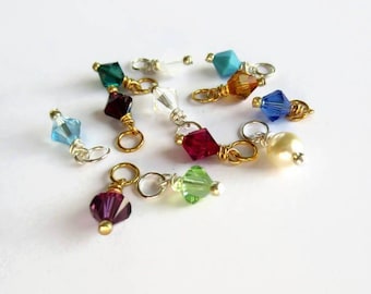 Tiny Crystal Charm - Wire Wrapped Birthstone Charm - Keepsake Jewelry - Add On Charms for Jewellery Making - 4mm