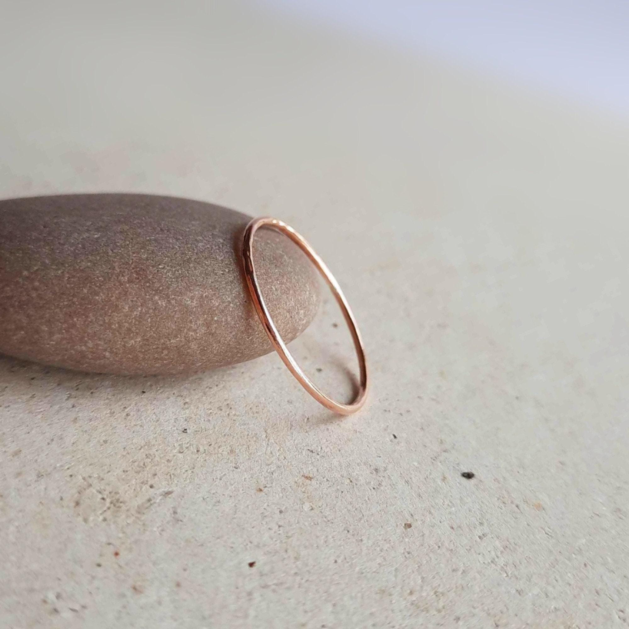 Thumb Stack Rings Ultra Thin Hammered Copper Stacking Ring ~ Slim Stackable Ring ~ Skinny ...