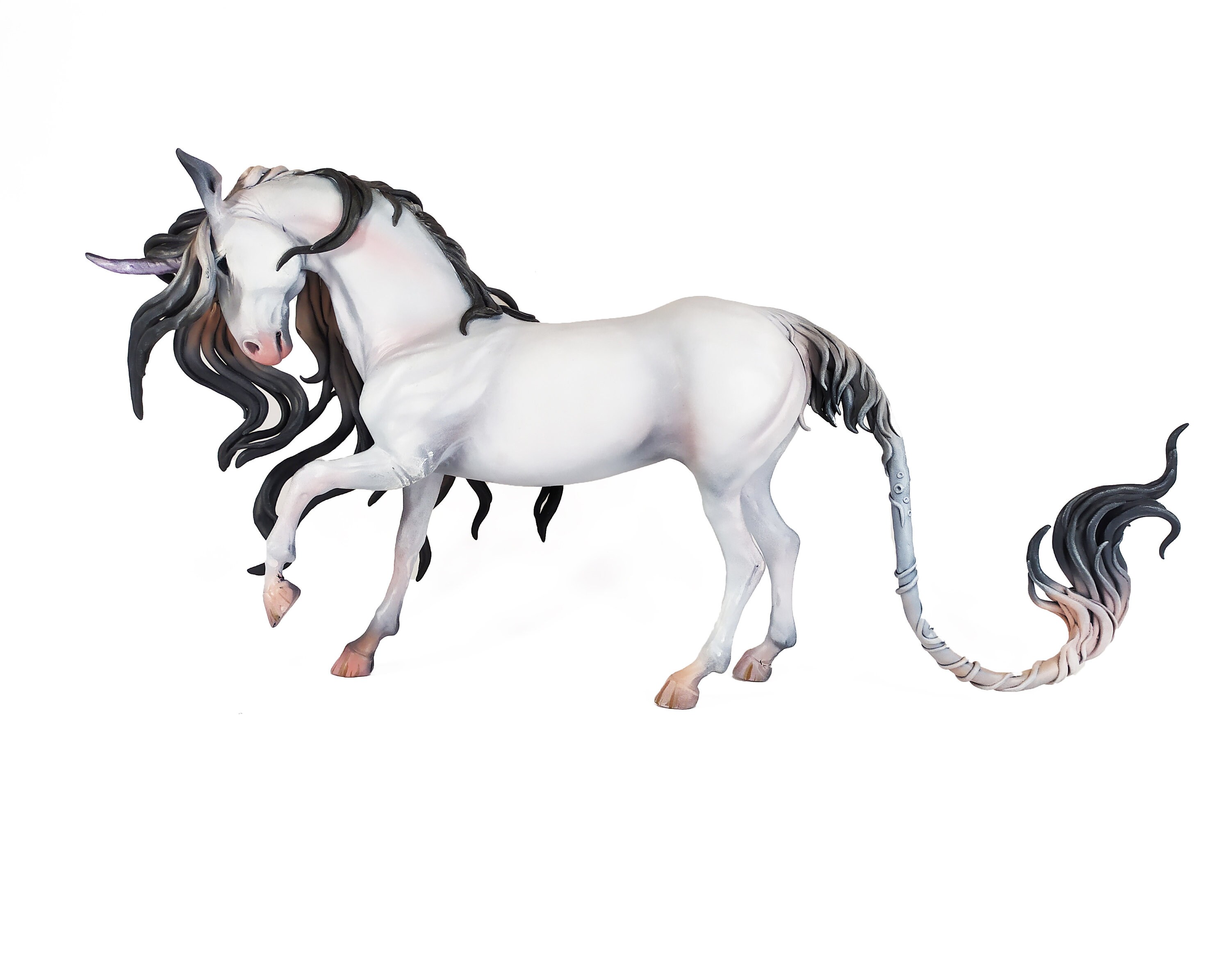 White unicorn handmade figurine. Unicorn figure. Horse. Etsy