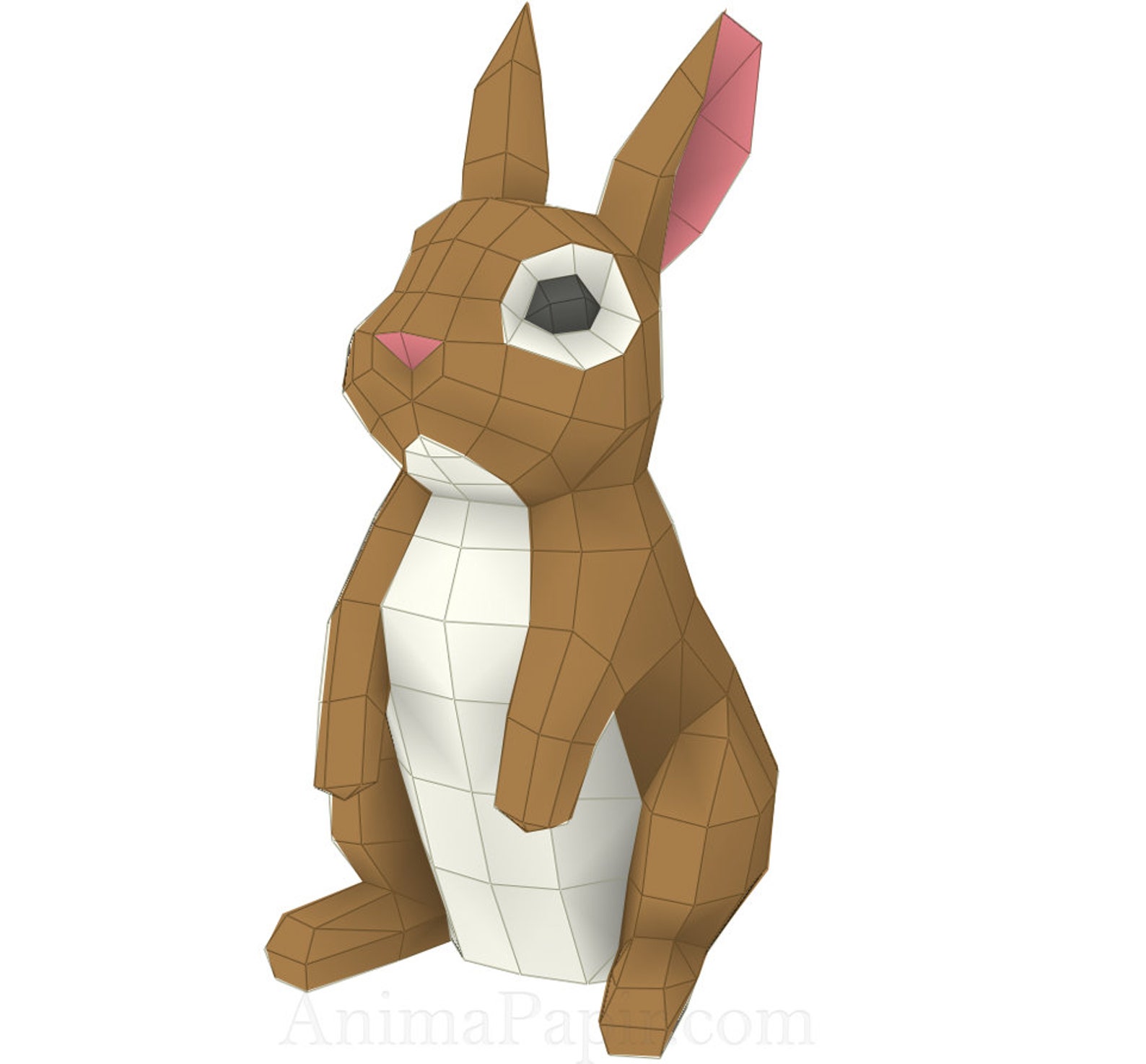 Bunny Papercraft Low Poly Bunny DIY Bunny Paper Bunny Etsy