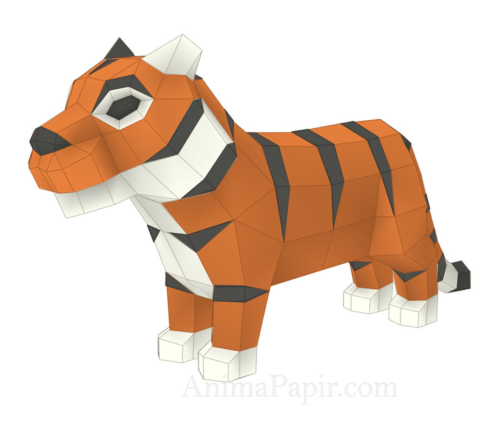 Tiger Papercraft Low Poly Tiger DIY Tiger Paper Tiger Etsy