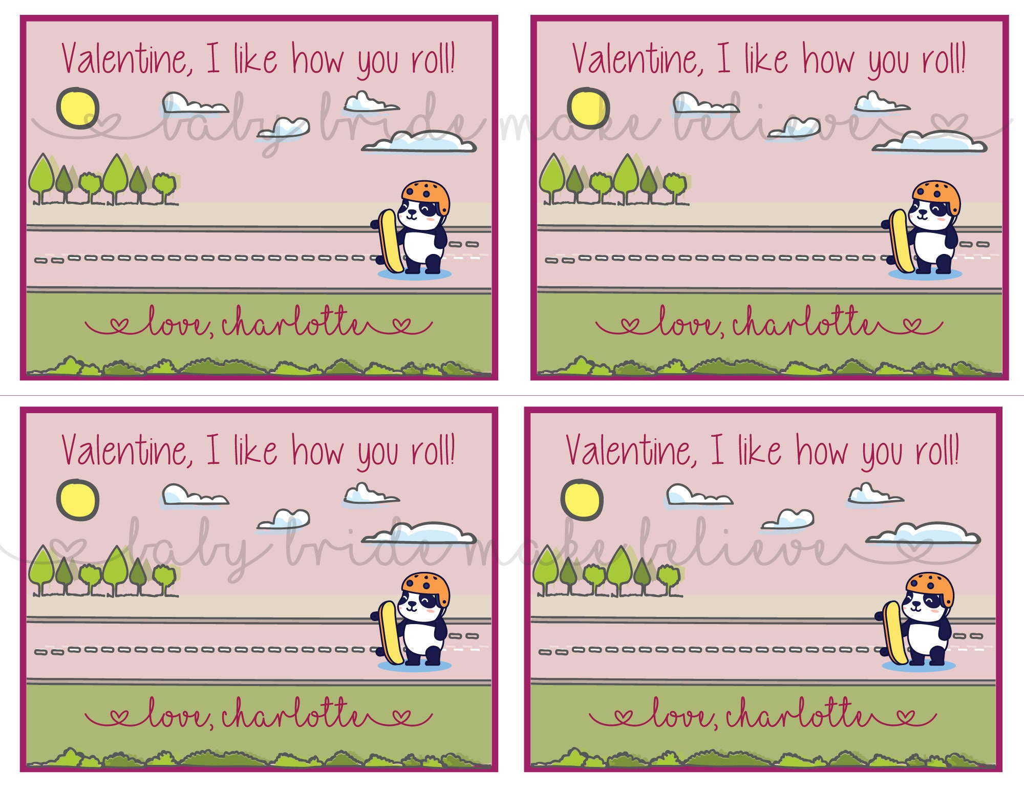 Free Printable Skateboard Valentine Cards