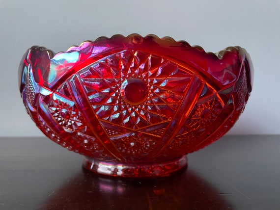 Iridized Vintage Carnival Glass Bowl.