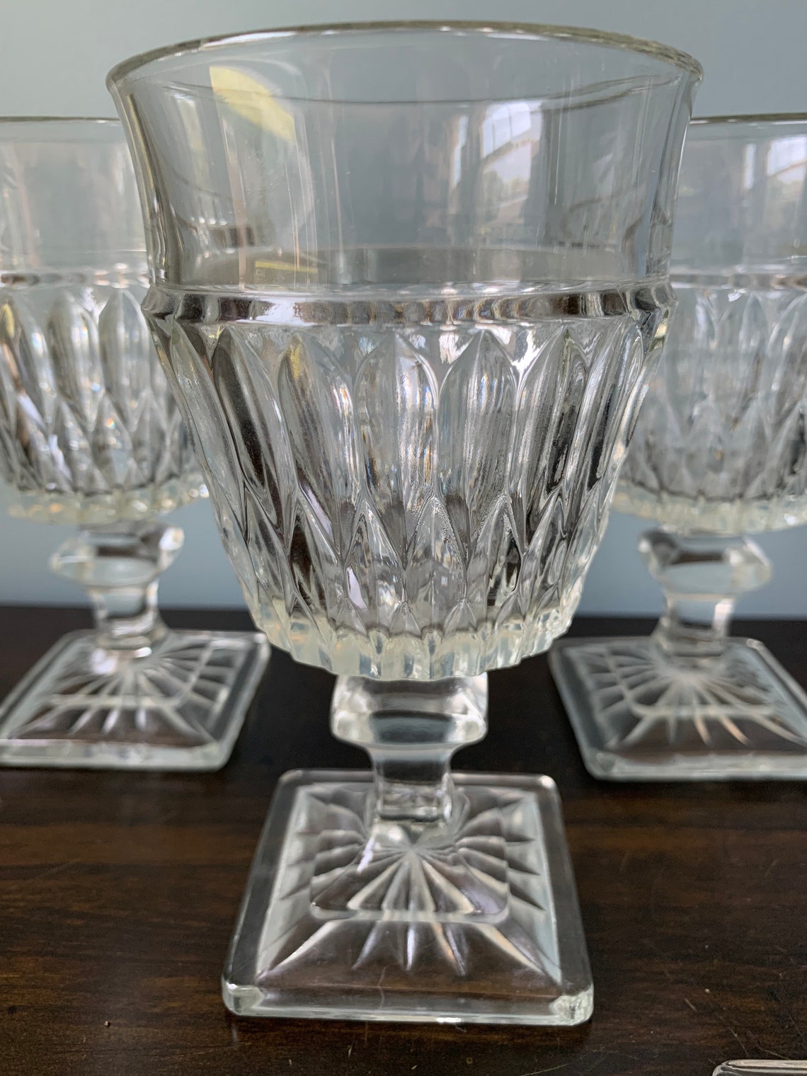Vintage Mt. Vernon Clear Wine Glass Water Goblet Stemware Etsy
