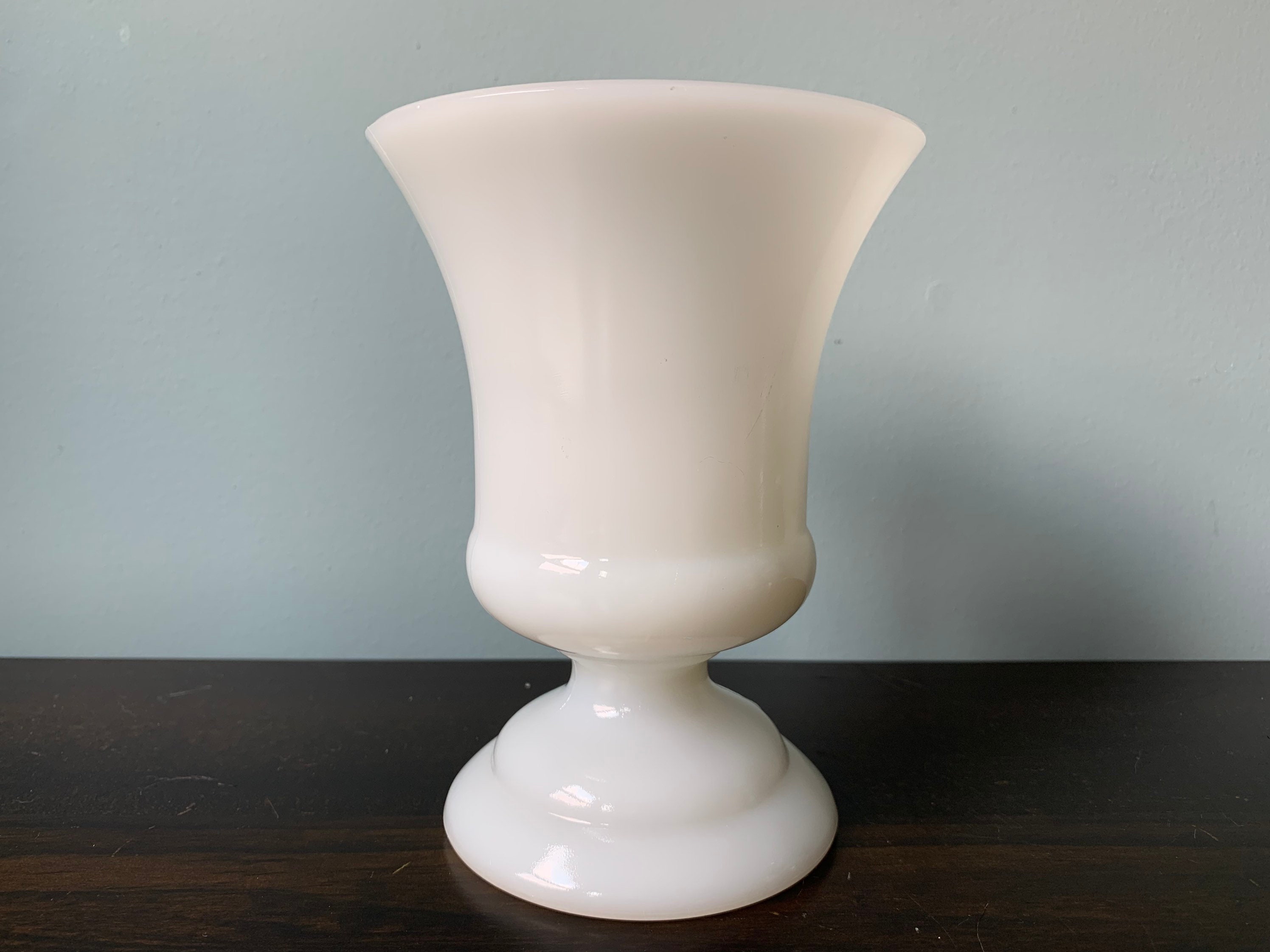 Home & Living Vases Pedestal Vase Fluted Milk Glass Vase Grape Vine
