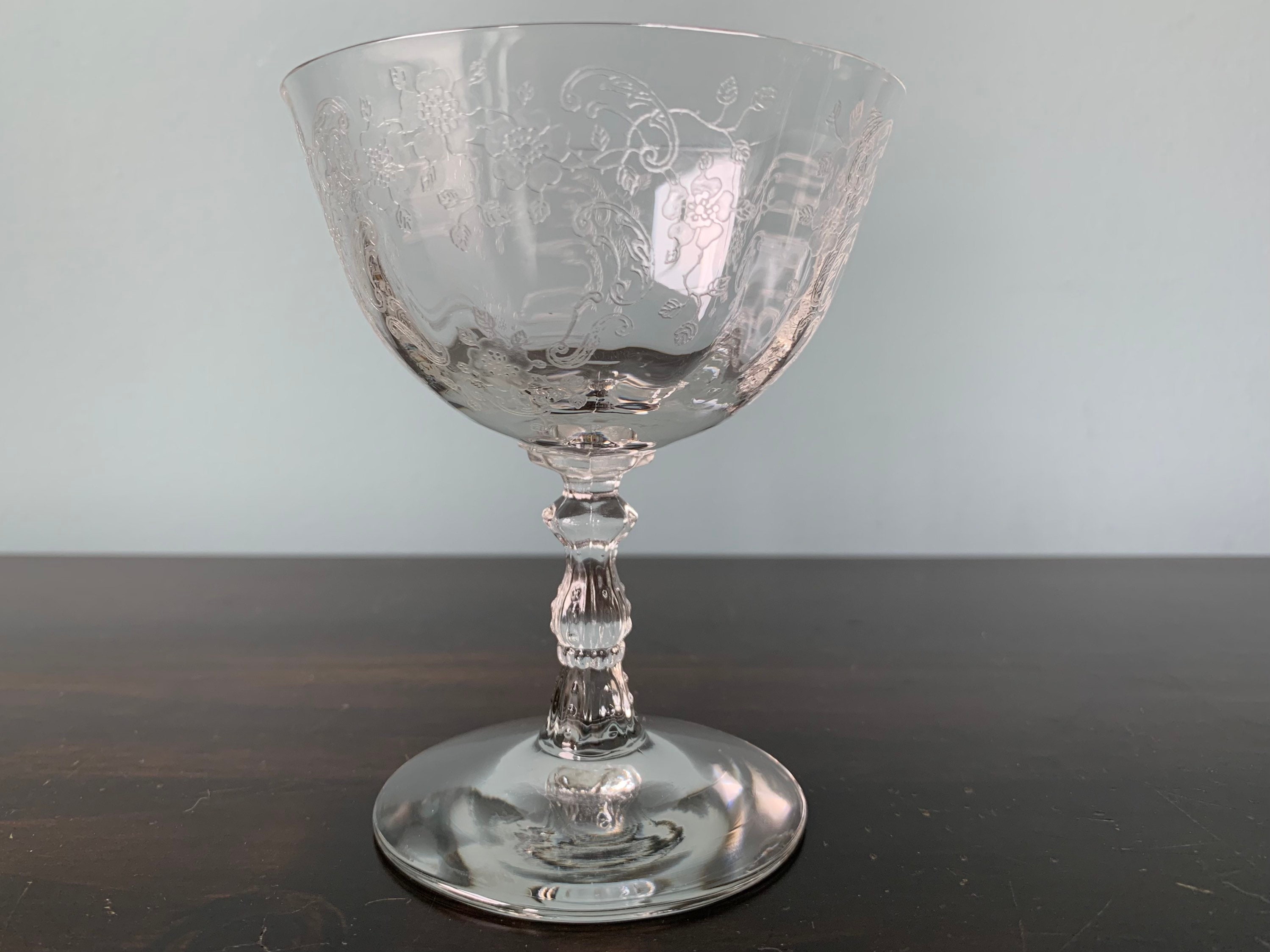 Lot De 6 Verres à Liqueur Fostoria Meadow Rose Bleu - 5 1/4, Occasion