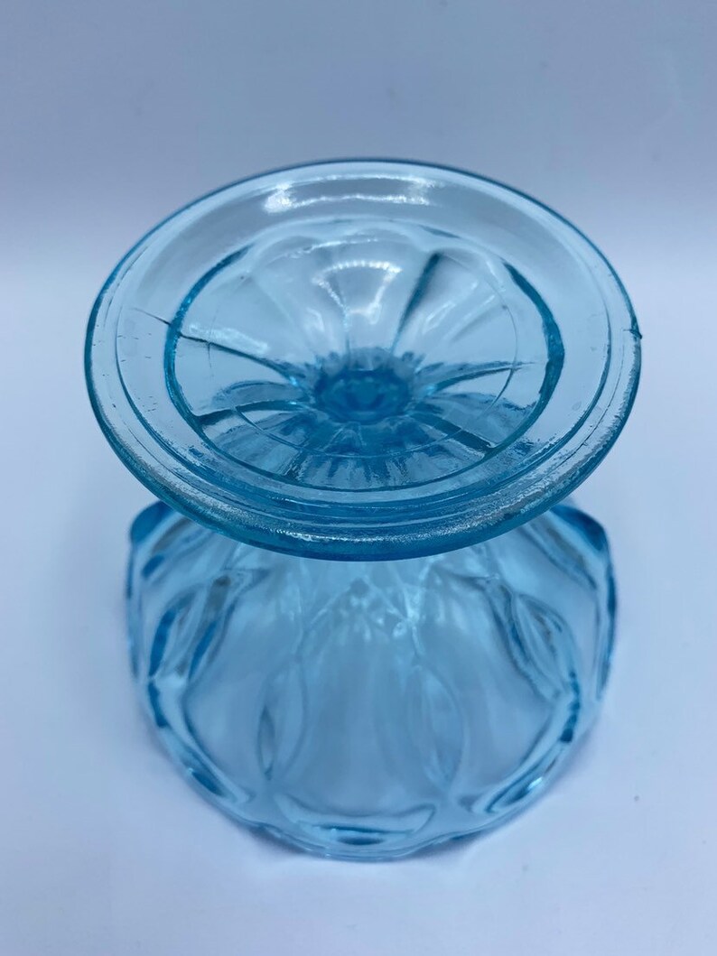 Vintage Anchor Hocking Fairfield Sherbet Dish Footed Bowl Ice Blue