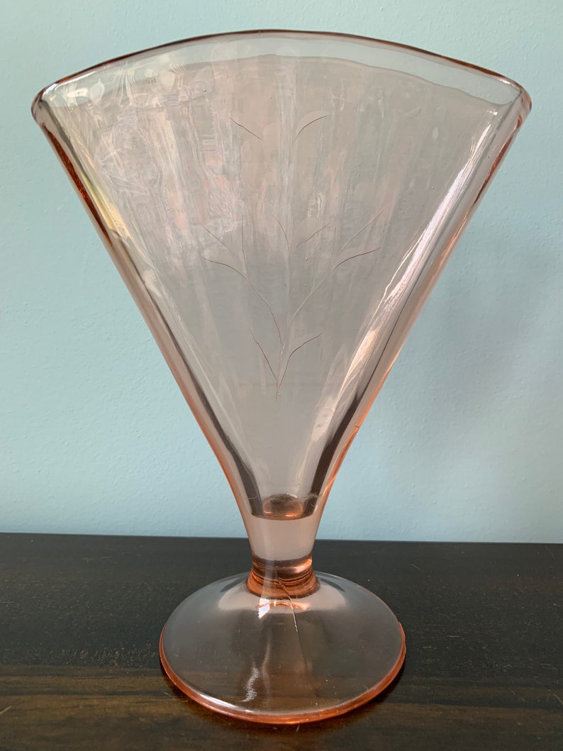 radium glass fan vase radium glass fan vase