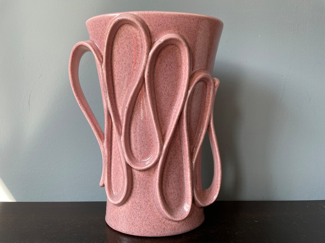 Vintage Red Wing Pottery Vase M1460 Mid Century MCM Pink Speckled