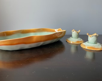 Vintage Vee Jackson California Pottery Trinket Candy Dish Magnolia