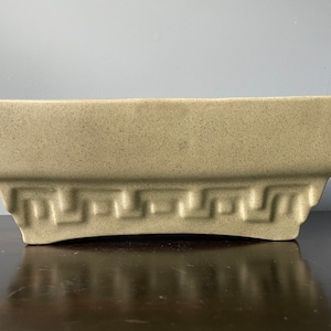 Vintage Haeger Pottery Planter Rectangular Footed Large Green Speckled Flecked Ceramic 3774