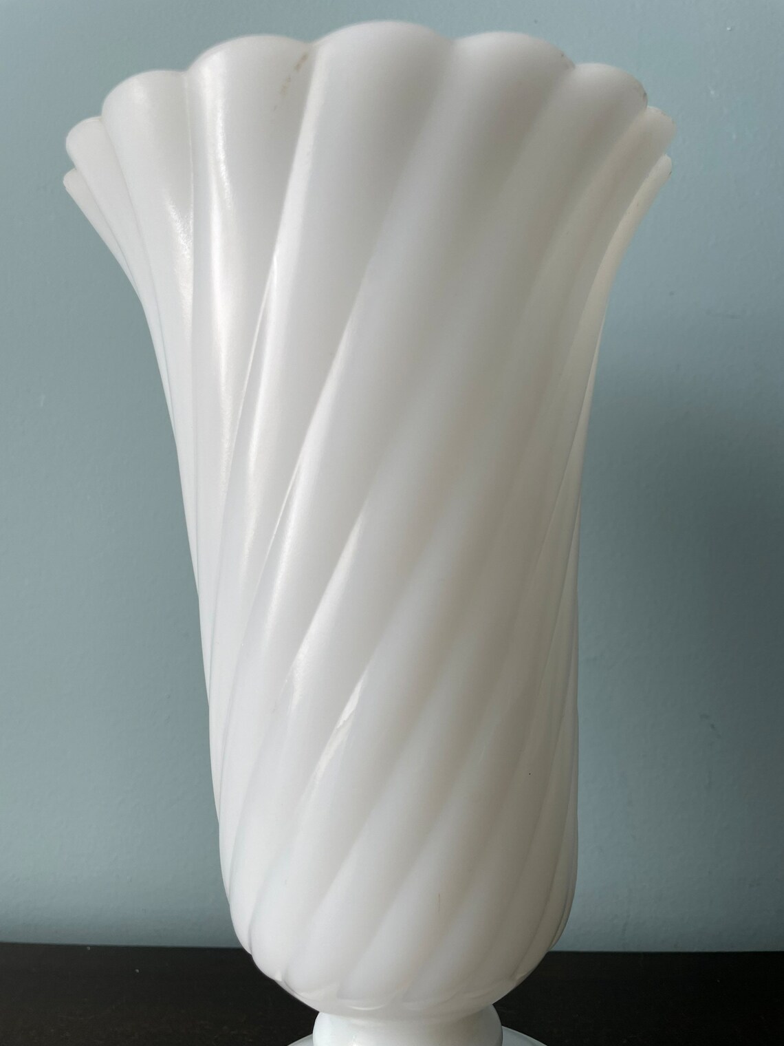 Vintage Milk Glass Swirl Vase E. O. Brody White Milk Glass Etsy