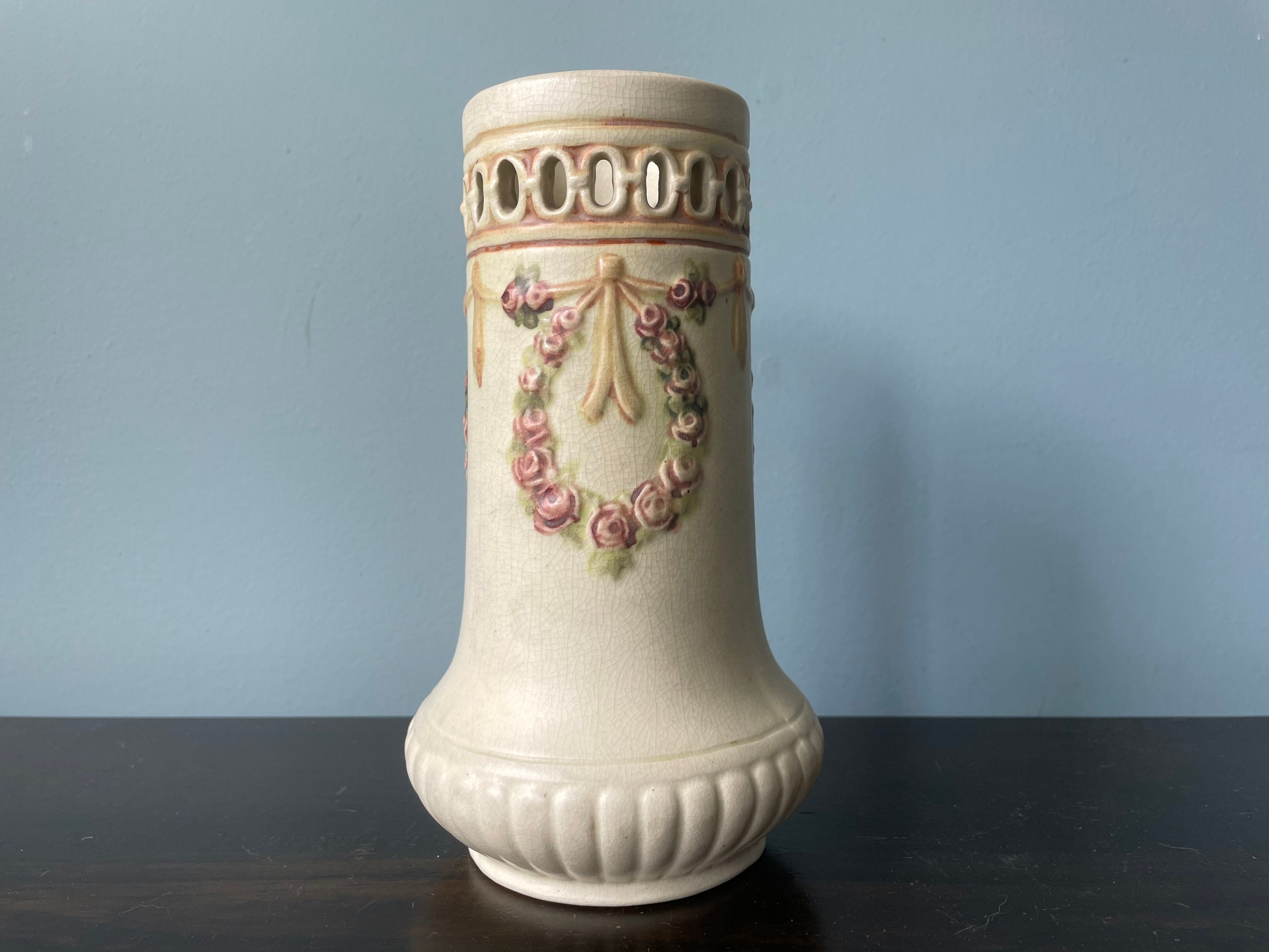 Vintage Roma Vase by Weller Pottery Weller Roma Clinton Ivory 
