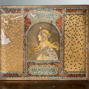 Whitman's Chocolate Tin Alphonse Mucha 1920s Salmagundi Chocolate