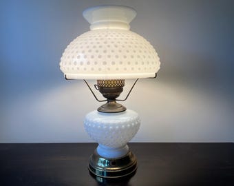 Vintage Milk Glass Hobnail Lamp Hobnail Shade