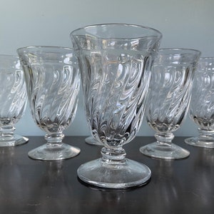 Vintage Fostoria Colony Glass Iced Tea Goblet Colony Swirl Ice Tea Stemware Set of 6