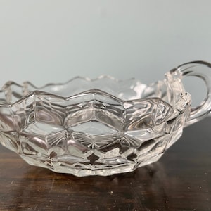 Vintage Fostoria American Glass Square Nappy Bowl Candy Dish Cube Clear