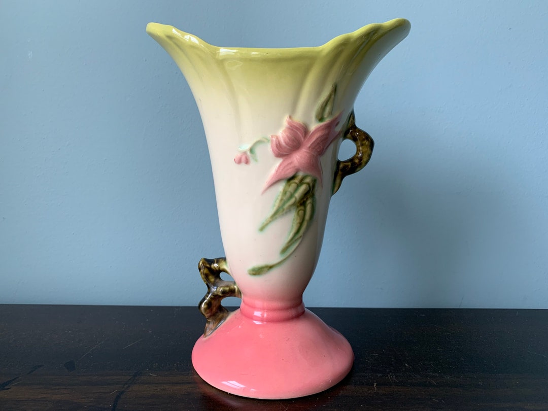 Vintage Hull Pottery Woodland Vase Hull USA W6 71/2 Pink Etsy