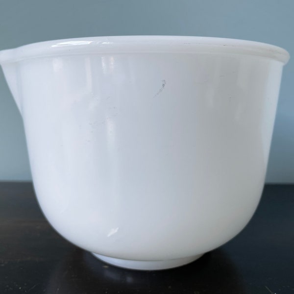 Vintage Glasbake Small Spouted Milk Glass Mixing Batter Bowl 1950s Spouted Bowl Batter Bowl