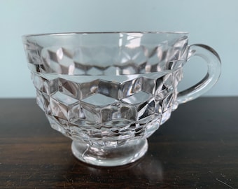 Vintage Fostoria American Clear Glass Punch Cup Curved Handle Straight Side