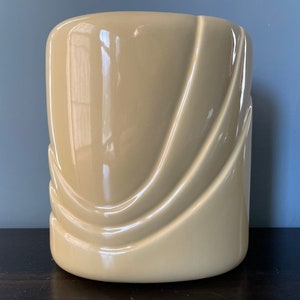 Vintage Haeger Pottery Vase Pillow Art Deco Vase Art Deco Revival Yellow Gloss