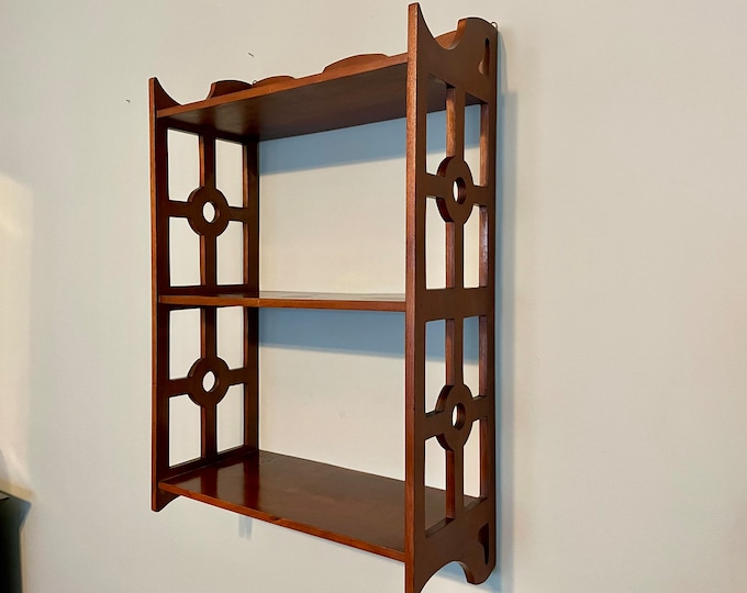 Vintage Wall Shelves Display Shelf Shelving Unit Wood Wooden Walnut