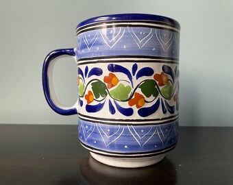 Vintage Talavera Mug Talavera Cup Mexican Pottery Mug Mexican Ceramic Mug Signed Talavera Puebla Mexico
