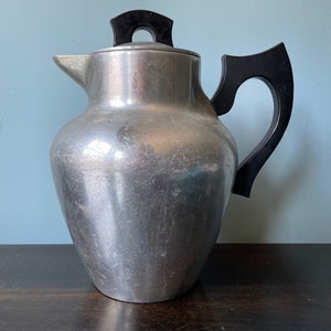 Vintage Coffee Pot Kettle Cast Aluminum Coffee Pot Super Maid Coffee Pot with Percolator Basket Mid Century