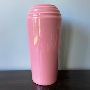 Vintage Pottery Vase Art Deco Vase Art Deco Revival Pink Gloss Haeger