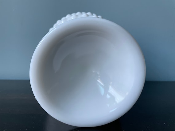 Vintage Fenton Hobnail Covered Candy Dish Milk Glass Hobnail  