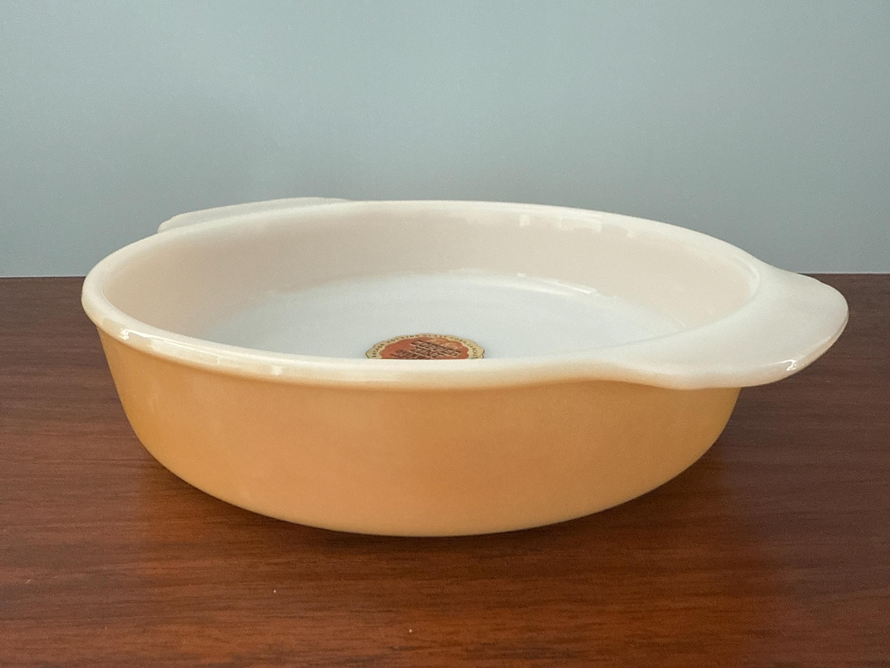 Anchor Hocking Fire King Copper Tint Baking Dish Round 8” Glass