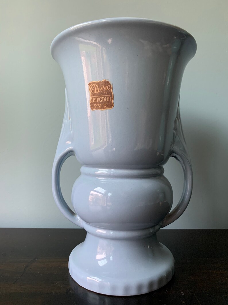 Vintage Abingdon Pottery Ceramic Vase Handles Leaves 118 Blue Etsy 日本