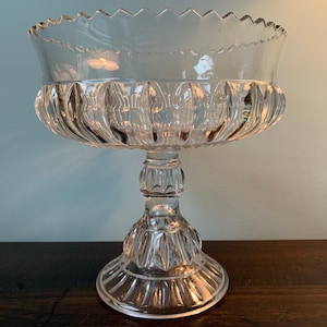 EAPG Compote Cordova by O’Hare Glass Sawtooth Rim Prism Buttress Antique Elegant