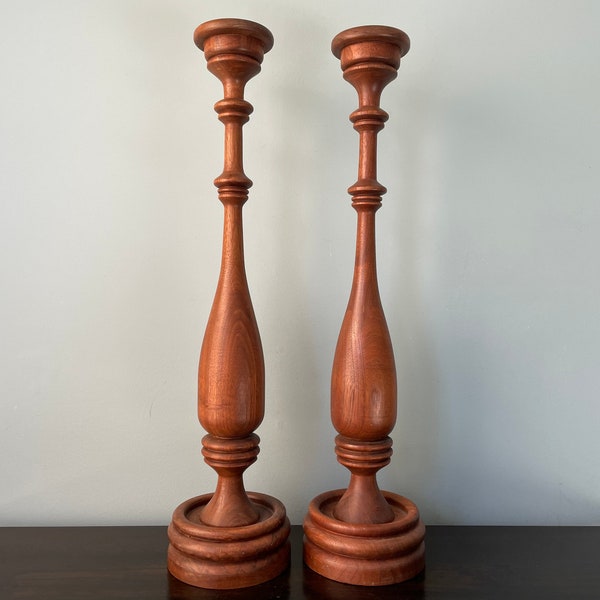 Wood Candlestick Etsy