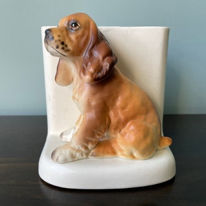 Vintage Lefton Cocker Spaniel Planter Dog Planter