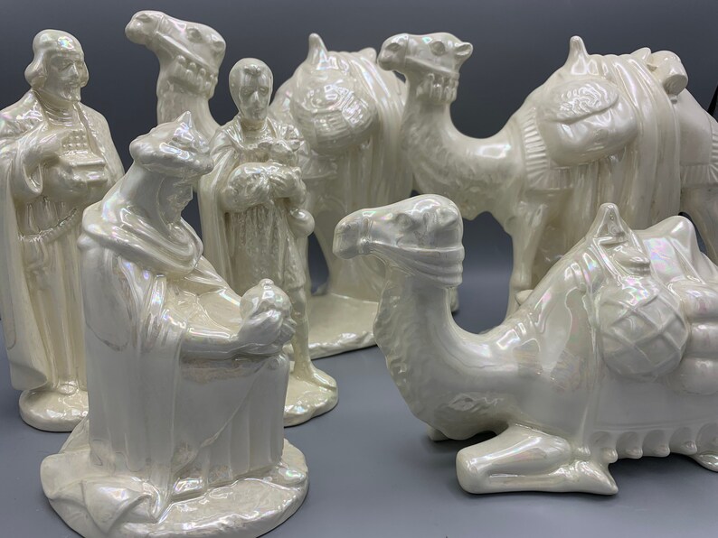 Vintage Large Holland Mold Nativity Set Pearlescent Opalescent Etsy