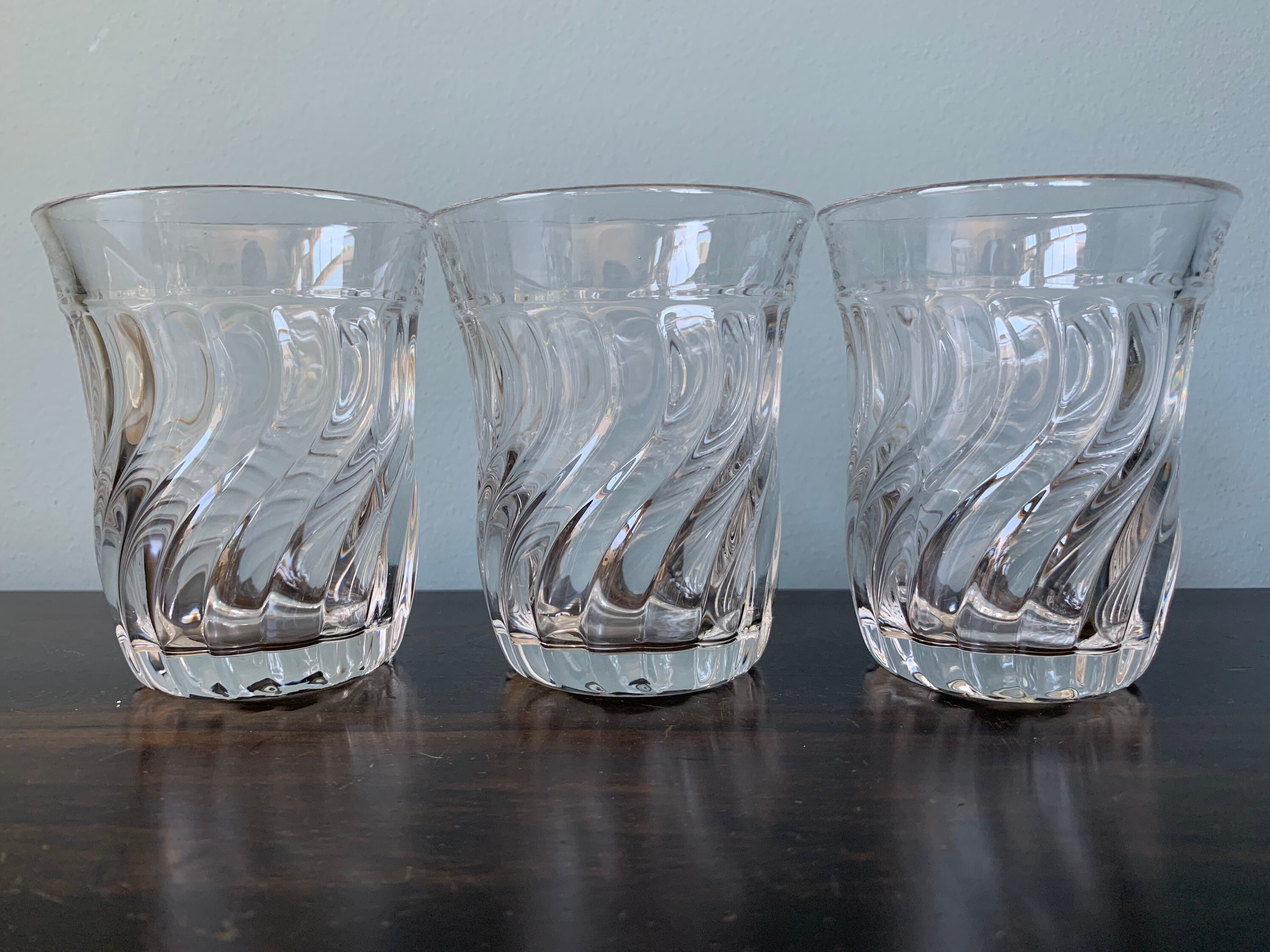 Fostoria Colony Glass 8 Oz Flat Tumbler Glass Swirl Set of 3 | Etsy