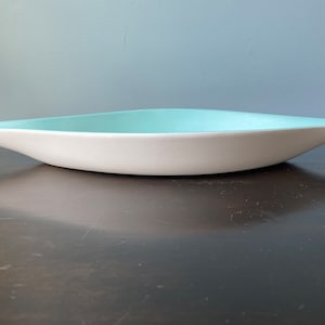 Mid Century Bell Pottery Console Bowl Dish Bell California Pottery MCM Ceramic Turquoise White