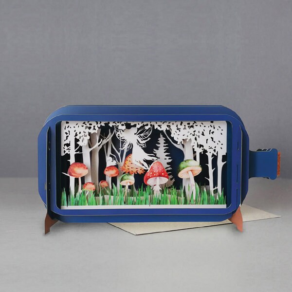3D Pop up Card, Fairy Garden, Laser Cut Message in a Bottle - Etsy UK