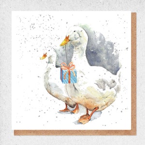 fine art Aquarell Malerei,Karte,weiße Gänse,Geschenk,Paar,Geburtstagskarte,Geschenk,Danke,Freundschaft, Natur