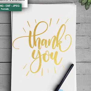 Thank You SVG, Thank You Clipart, Thank You Cut File, Cricut, Silhouette, svg, png, dxf, jpeg, Hand Lettered, Instant Download