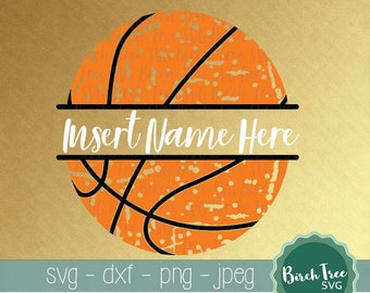 Grunge Basketball Monogram Svg, Basketball Svg, Distressed Basketball Svg, Basketball Shirt Svg, Basketball Name Svg File, png dxf jpeg svg